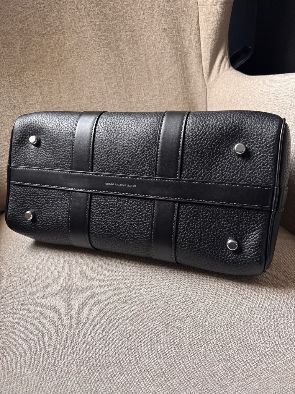 COACH Compass 35 in Black Pebbled Leather - Picture 6 of 13